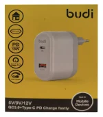 شارژر دیواری 36 وات بودی مدل Budi M8j328E دو پین با یک خروجی USB و یک خروجی USB-C - تصویر 5